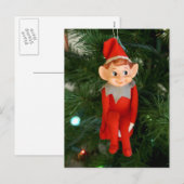 Cartes Pour Fêtes Annuelles Petit elfe rouge (Devant / Derrière)