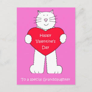 Cartes Pour Fêtes Annuelles Petit-fille Heureuse Sainte-Valentin Cartoon Chat