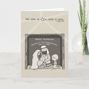 Cartes Pour Fêtes Annuelles Petit garçon à la crèche