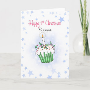 Cartes Pour Fêtes Annuelles Petit gâteau mignon de Noël pour premier Noël du