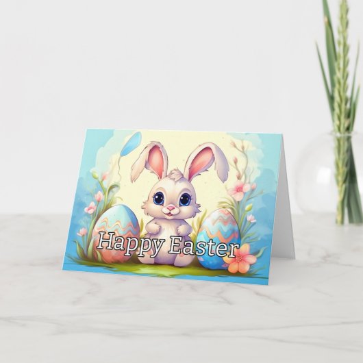 Cartes Pour Fêtes Annuelles Petit lapin de Pâques (Devant)