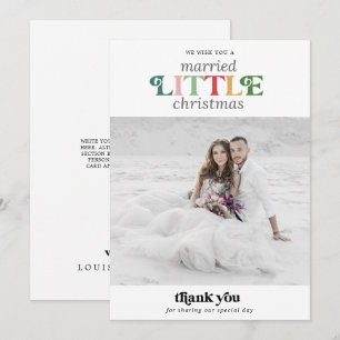 Cartes Pour Fêtes Annuelles Petit Merci de Noël coloré marié