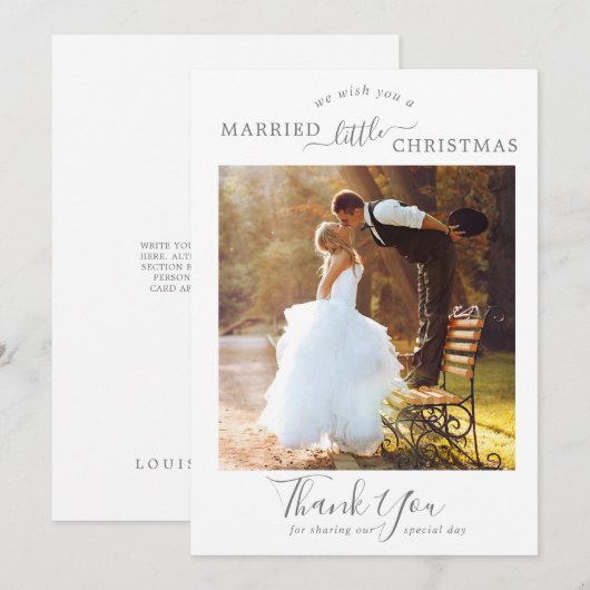 Cartes Pour Fêtes Annuelles Petit Merci de Noël Silver Marié (Devant / Derrière)