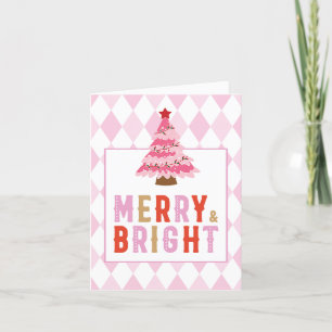 Cartes Pour Fêtes Annuelles Petit motif diamant rose Joyeux et lumineux