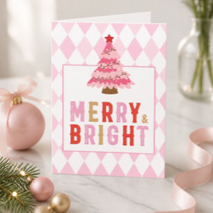 Cartes Pour Fêtes Annuelles Petit motif diamant rose Joyeux et lumineux