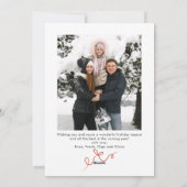 Cartes Pour Fêtes Annuelles Petit Noël Boho Rouge Bow Ribbon 2 Photo (Dos)