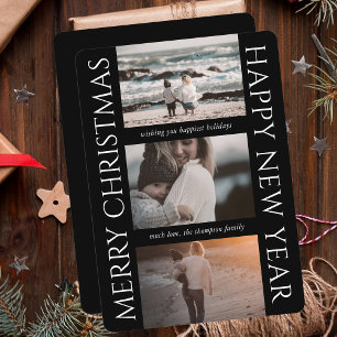 Cartes Pour Fêtes Annuelles Petit Noël Élégant Simple Photo Collage