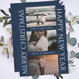 Cartes Pour Fêtes Annuelles Petit Noël Élégant Simple Photo Collage