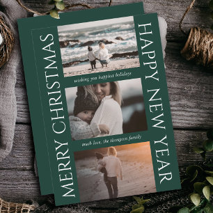 Cartes Pour Fêtes Annuelles Petit Noël Élégant Simple Photo Collage