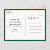 Cartes Pour Fêtes Annuelles Petit Noël Mariné vert Script photo moderne (Dos)