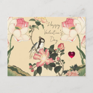 Cartes Pour Fêtes Annuelles PETIT OISEAU,ROSES ROSES,LOTUS Fleur de la Saint-V