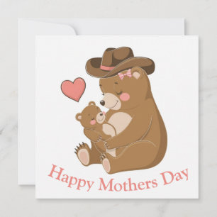 Cartes Pour Fêtes Annuelles Petit ours Bonne fête des mères