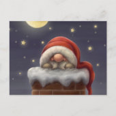 Cartes Pour Fêtes Annuelles Petit Père Noël dans une cheminée (Devant)