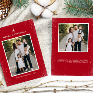 Cartes Pour Fêtes Annuelles Petit renne Snowflakes Simple Custom 2 Photo