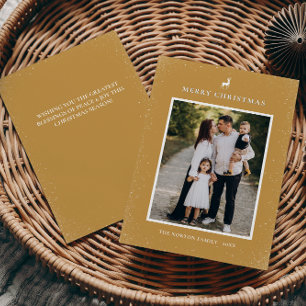 Cartes Pour Fêtes Annuelles Petit renne Snowflakes Simple Photo personnalisée