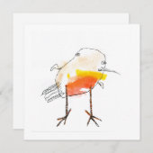 Cartes Pour Fêtes Annuelles Petit Robin (Devant / Derrière)