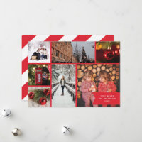 Petit Ruban Multi Photo Noël Rayure Rouge