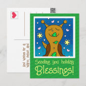 Cartes Pour Fêtes Annuelles Petit Snail Avec Cookie De Noël | (Devant / Derrière)