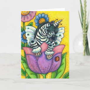Cartes Pour Fêtes Annuelles PETIT ZEBO WHIMSYNICKER, ZEBRA UNICORN Vide