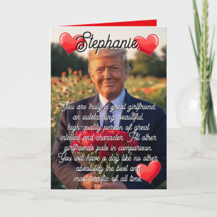 Cartes Pour Fêtes Annuelles Petite amie nom Donald Trump drôle Saint-Valentin