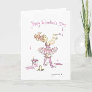 Cartes Pour Fêtes Annuelles Petite fille à Tutu Valentine Card