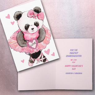 Cartes Pour Fêtes Annuelles Petite-fille adorable ours panda dansant la Saint-