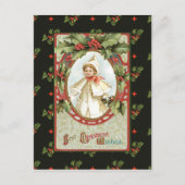 Cartes Pour Fêtes Annuelles Petite fille en Noël blanc (Devant)