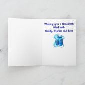 Cartes Pour Fêtes Annuelles Petite-fille heureuse de Hanoukka avec tourner (Intérieur)