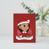 Cartes Pour Fêtes Annuelles Petite fille hispanique aux cheveux noirs longs (Debout devant)