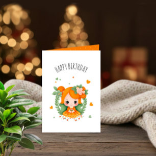 Cartes Pour Fêtes Annuelles Petite fille mignonne