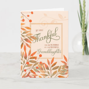 Cartes Pour Fêtes Annuelles Petite-fille Moisson d'automne Feuilles Thanksgivi