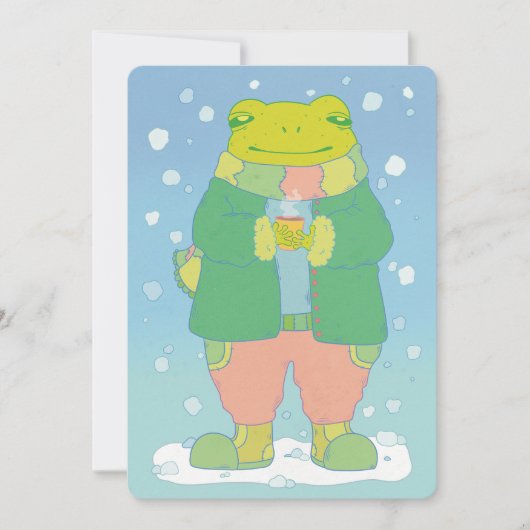 Cartes Pour Fêtes Annuelles Petite Grenouille Douillette (Devant)