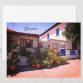 Cartes Pour Fêtes Annuelles Petite maison de Grèce (Devant / Derrière)