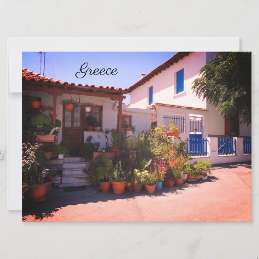 Cartes Pour Fêtes Annuelles Petite maison de Grèce (Devant)