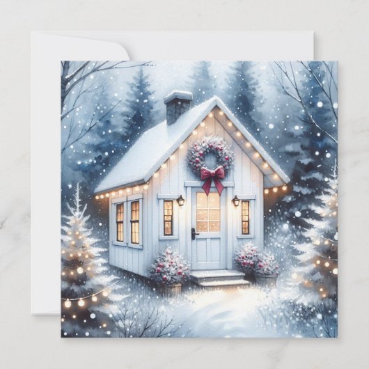 Cartes Pour Fêtes Annuelles Petite maison et Photos de Famille Précieuses Noël (Devant)