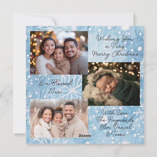 Cartes Pour Fêtes Annuelles Petite maison et Photos de Famille Précieuses Noël (Dos)