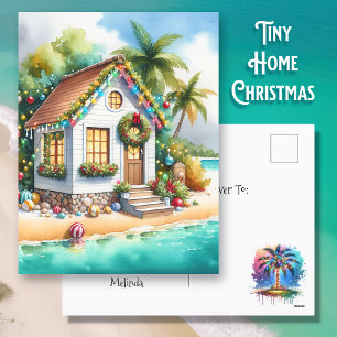 Cartes Pour Fêtes Annuelles Petite maison sur la plage Festive Noël