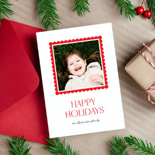 Cartes Pour Fêtes Annuelles Petite simple pétale rouge photo Joyeux jours féri