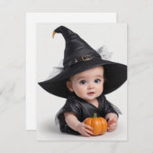 Cartes Pour Fêtes Annuelles Petite sorcière bébé mignonne (Devant / Derrière)
