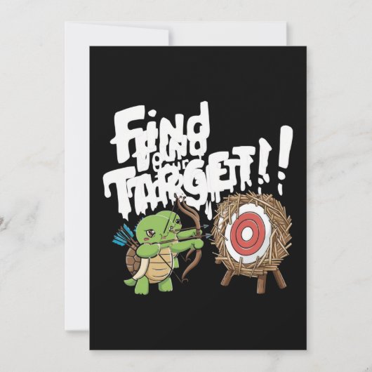 Cartes Pour Fêtes Annuelles Petite tortue pointant un arc et une flèche (Devant)