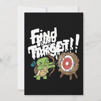 Cartes Pour Fêtes Annuelles Petite tortue pointant un arc et une flèche