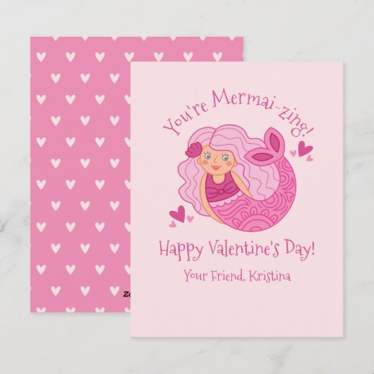 Cartes Pour Fêtes Annuelles Petits enfants Valentine (Devant / Derrière)