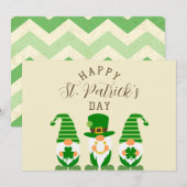 Cartes Pour Fêtes Annuelles Petits gnomes mignons Vert Joyeux Saint-Patrick Mo (Devant / Derrière)