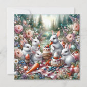 Cartes Pour Fêtes Annuelles Petits lapins et oeufs Brunch de Pâques (Devant)