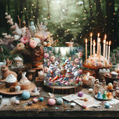 Cartes Pour Fêtes Annuelles Petits lapins et oeufs Brunch de Pâques