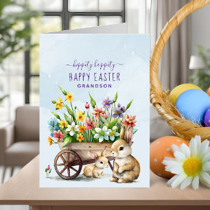 Cartes Pour Fêtes Annuelles Petits Lapins Personnalisés Pâques Petit-Fils