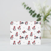 Cartes Pour Fêtes Annuelles Petits Pingouins Oiseaux Animaux arctiques (Debout devant)