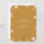 Cartes Pour Fêtes Annuelles Pétrole en or neige photo Joyeux Noël (Dos)