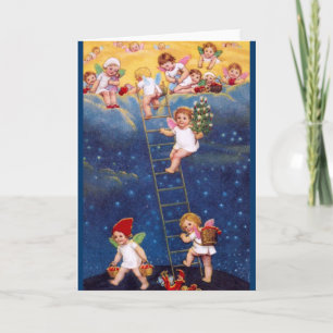 Cartes Pour Fêtes Annuelles Peu d'anges de Noël