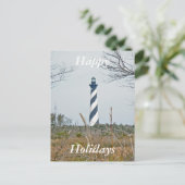 Cartes Pour Fêtes Annuelles Phare de Cape Hatteras Joyeuses Vacances (Debout devant)